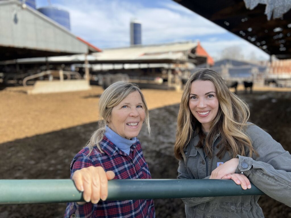 Women farmers in cattle yard